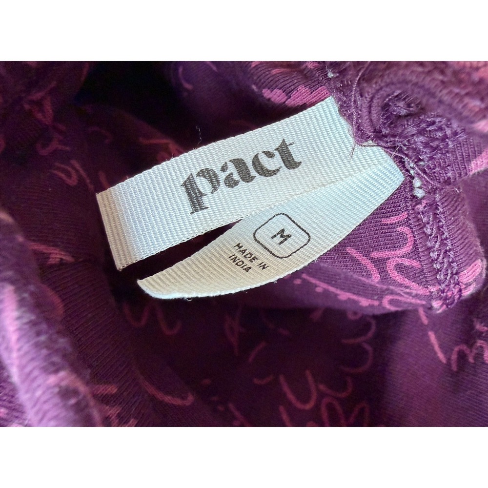 Pact Floral Organic Cotton Midi Dress Sz M Purple Criss Cross Back Beach Coastal - Picture 3 of 13